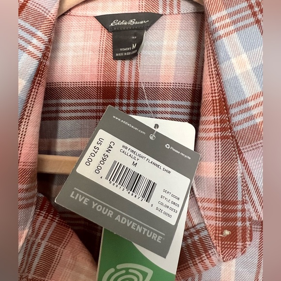 Eddie Bauer Women’s M Flannel Button-down long sleeve shirt, Collared - Picture 4 of 7